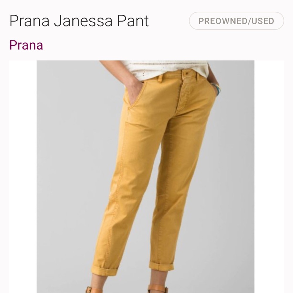 Prana Janessa Mustard Pants